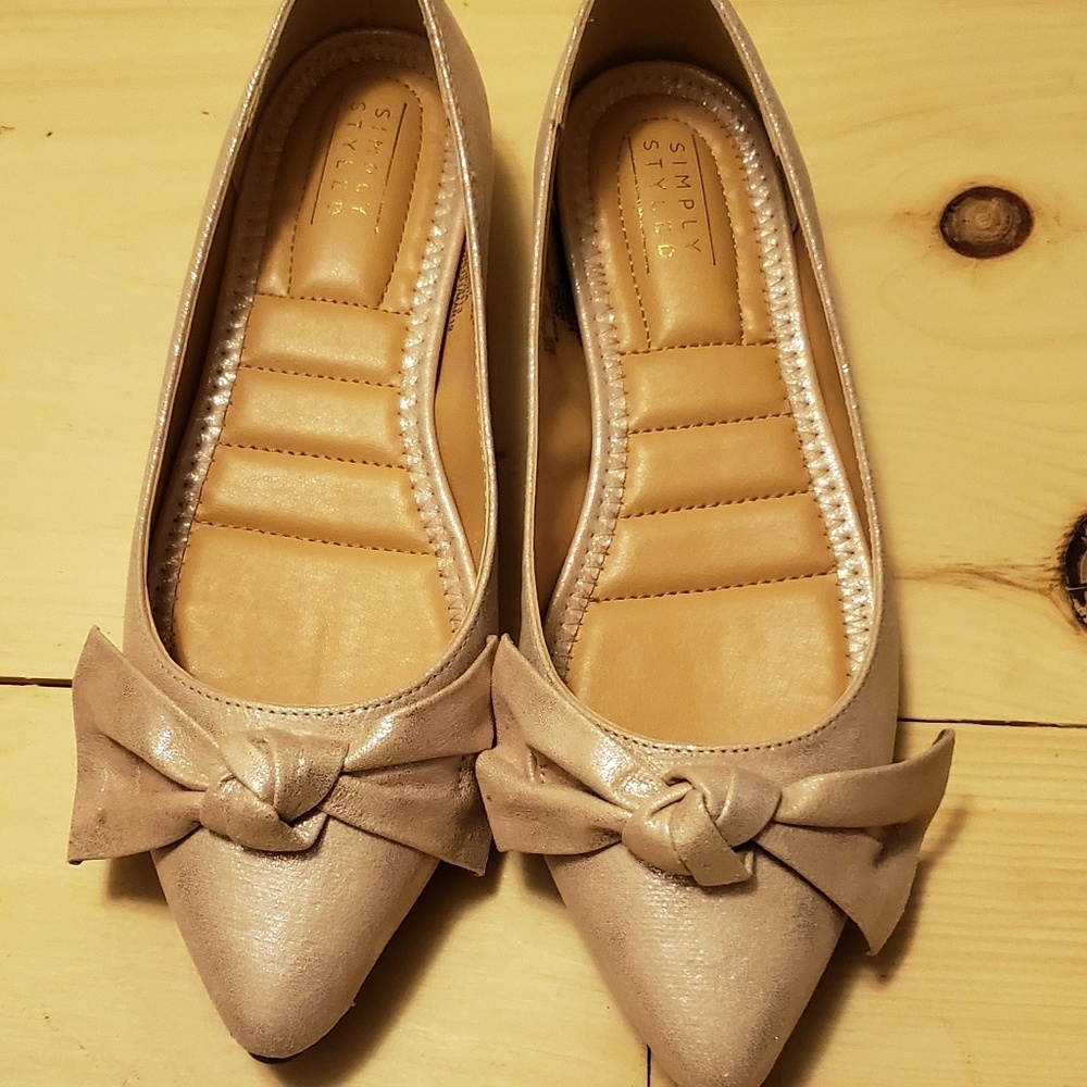 Rose gold flats shoes